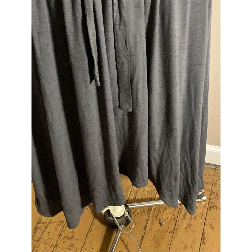 Matilda Jane Sz S Grey Gray Midi Dress Elastic/Tie Waistband V-Neck 3/4 Sleeve - Picture 5 of 12
